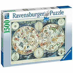 Ludendo Puzzle 1500 pièces Ravensburger - Mappemonde des animaux fantastiques