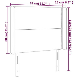 vidaXL Tête de lit à LED Taupe 83x16x118/128 cm Tissu pas cher