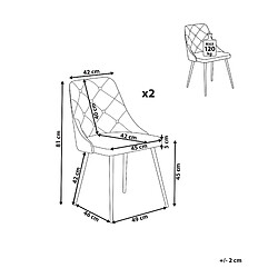 Avis Beliani Set de 2 Cuir PU Chaise de salle à manger Noir VALERIE