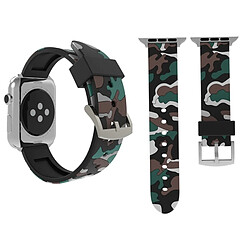 Wewoo Bracelet blanc pour Apple Watch Series 3 & 2 & 1 42mm Mode Camouflage Motif Silicone de montre