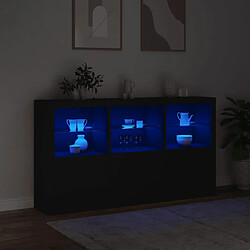 Acheter vidaXL Buffet avec lumières LED noir 181,5x37x100 cm