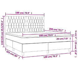 vidaXL Sommier à lattes de lit avec matelas Marron foncé 180x200 cm pas cher