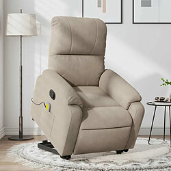 Maison Chic Fauteuil Relax pour salon, Fauteuil inclinable de massage taupe tissu microfibre -GKD30266