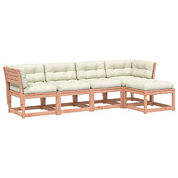 Maison Chic Salon de jardin 5 pcs avec coussins | Ensemble de Table et chaises | Mobilier d'Extérieur bois massif douglas -GKD48443