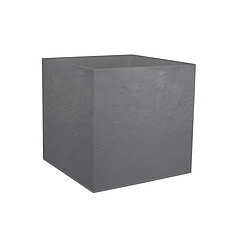 Jardinière carrée Volcania effet pierre 49,5 x 49,5 x 49,5 cm - 57 L - Gris galet - Eda