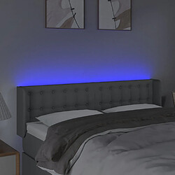 Avis vidaXL Tête de lit à LED Gris clair 147x16x78/88 cm Tissu