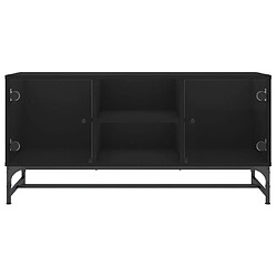 Acheter vidaXL Meuble TV avec portes en verre noir 102x37x50 cm