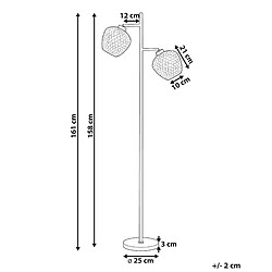 Avis Beliani Lampadaire en métal gris à 2 lumières SHERRY