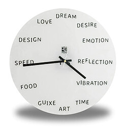 Totalcadeau Horloge murale avec mots anglais