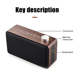 Avis Universal Haut-parleur Bluetooth portable en bois Subwoofer sans fil Boîte stéréo support lecteur de musique | Haut-parleur portable (grain de bois de noix)