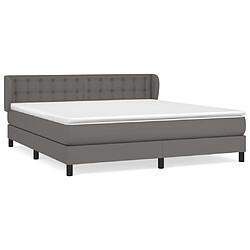 Maison Chic Lit Adulte - Lit simple Lit à sommier tapissier avec matelas moelleux - Meuble de Chambre - Gris 160x200 cm Similicuir -MN50307