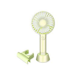 Ventilateur d'Aromathérapie Rechargeable Portatif Ventilateur De Support De Téléphone Portable Mini Ventilateur Électrique De Bureau USB-Vert