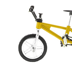 Avis 1:24 mini alliage doigt vélo vélo moulé sous pression modèle bureau gadget jouet jaune