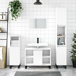 Maison Chic Armoire de salle de bain,Meuble de rangement,Meuble haut blanc 80x33x60 cm bois d'ingénierie -GKD172547