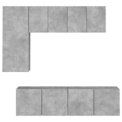 Acheter vidaXL Unités murales TV 5 pcs gris béton bois d'ingénierie