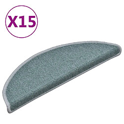 vidaXL Tapis de marches d'escalier 15 pcs Bleu 56x17x3 cm