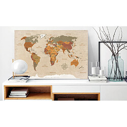 Artgeist Tableau - World Map: Beige Chic [120x80]