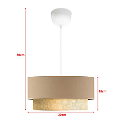 Helloshop26 Lustre lampe lumière suspendu suspension E27 hauteur 70 cm beige / jaune 03_0007539