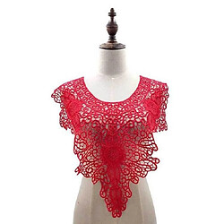 Wewoo Broderie en dentelle rouge creux faux collier accessoires de vêtements de bricolagetaille environ 55 x 47 cm