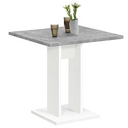 Mes Table bistrot carrée 70x77,5 cm blanche et gris béton