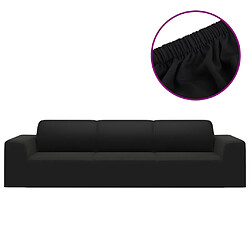 vidaXL Housse extensible de canapé 4 places Noir Jersey de polyester