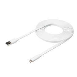 Xtorm Câble plat USB-A vers Lightning - 3m Blanc