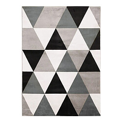 Thedecofactory GEO SCANDI - Tapis toucher laineux motif triangles noir 120x170