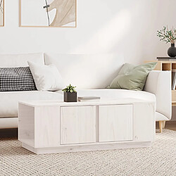 vidaXL Table basse Blanc 110x50x40 cm Bois massif de pin