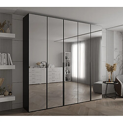 Abiks Meble Inova 1 Armoire avec miroir et portes battantes 236,7/250/47 5 Portes (nero/nero)