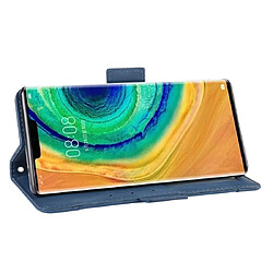 Acheter Wewoo Housse Coque Étui en cuir à motif peau de veau style portefeuille pour Huawei Mate 30 Proavec fente carte séparée bleu