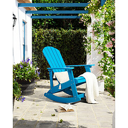 Beliani Chaise de jardin ADIRONDACK Bois d'ingénierie Bleu