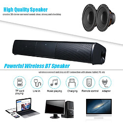 Universal TV Bluetooth Haut-parleur 20W Soundbar Home Théâtre Home Théâtre 3D Surround Stereo Bass Subwoofer Subwoofer Haut-parleurs portables pour téléphone | Haut-parleurs portatifs (Noir)