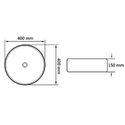 vidaXL Lavabo ronde Céramique Blanc 40 x 15 cm pas cher