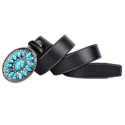 Acheter ceinture en cuir western vintage bohème cow-boy cowgirl accessoires pour hommes noir