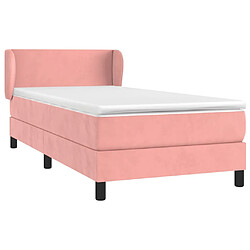 Avis Maison Chic Lit Adulte - Lit simple Lit à sommier tapissier avec matelas moelleux - Meuble de Chambre - Rose 90x200 cm Velours -MN52729