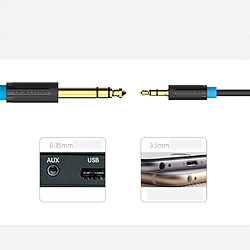 Avis 3.5mm à 6.5 / 6.35mm adaptateur aux câble mâle à mâle pour mélangeur amplificateur 1 m