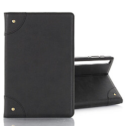 Wewoo Housse Coque Etui à rabat horizontal en cuir de style livre rétro pour Galaxy Tab S6 T860 / T865 avec porte-cartes et noir