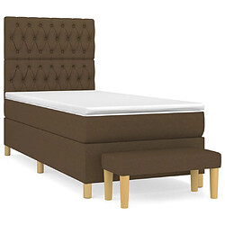 vidaXL Sommier à lattes de lit avec matelas Marron foncé 90x190 cm