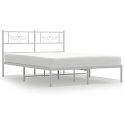 Maison Chic Lit adulte - Cadre de lit métal avec tête de lit pour chambre blanc 120x190 cm -MN29134