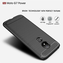 Wewoo Coque en TPU fibre de carbone texturée et brossée pour Motorola Moto G7 Power (Noir)