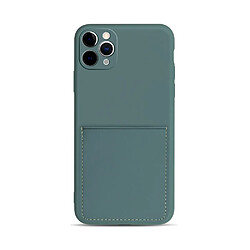 Coque en silicone souple avec porte-carte vert noirâtre pour votre Apple iPhone 11 Pro Max 6.5 pouces