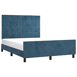 Avis Maison Chic Cadre/structure de lit avec tête de lit pour adulte - Lit Moderne Chambre Bleu foncé 140x200 cm Velours -MN22841