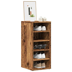 vidaXL Armoire à chaussures vieux bois 32x35x70 cm bois d'ingénierie