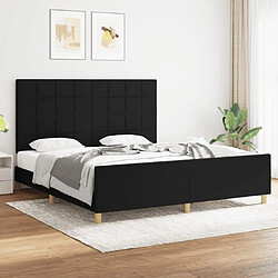 Maison Chic Lit adulte - Cadre Structure de lit avec tête de lit Contemporain Noir 180 x 200 cm Tissu -MN58681