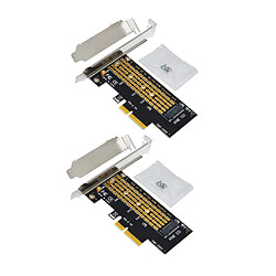 2x M.2 NVMe SSD Vers PCI-E 3.0 Adaptateur 4X 16X M2 Convertisseur pour Windows Ou Pro