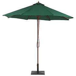 Acheter Beliani Parasol de jardin en bois avec toile verte d 270 cm TOSCANA