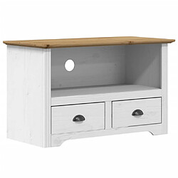 Maison Chic Meuble TV scandinave avec 2 tiroirs - Banc TV pour salon BODO marron 91x43x56cm bois massif pin -MN67065