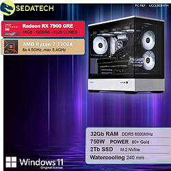 Sedatech PC Gamer Pro XL Vision • AMD Ryzen 7 7700X • RX 7900 GRE • 32Go DDR5 • 2To SSD M.2 • Windows 11