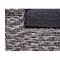 Avis Decoshop26 Salon de jardin avec fauteuils poufs table et coussins anthracite et polyrotin gris 04_0000526