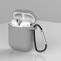 Coque en silicone anti-poussière avec boucle gris pour votre Apple AirPods (2016)/(2019)